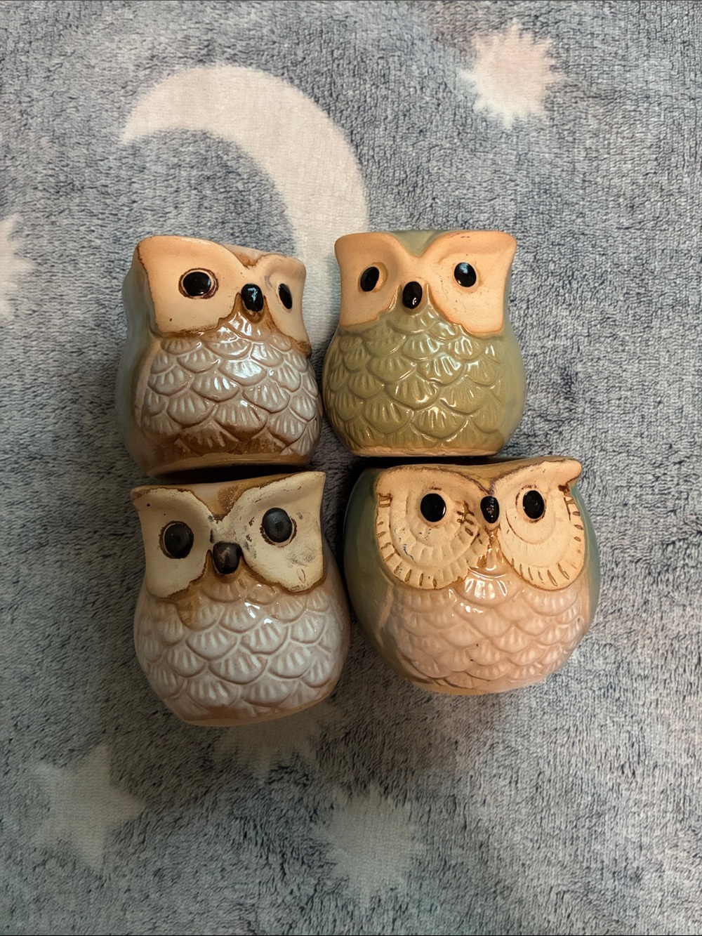 Ceramic Owl planters - Neutral Tones